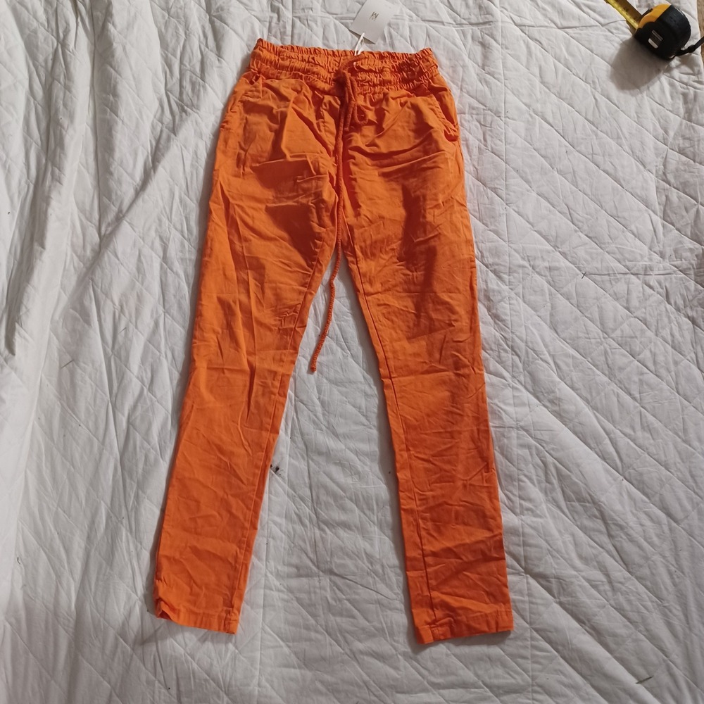 Milio-Milano Womens Orange Drawstring Elastic Waist Jogger Pants Art 21760 Sz M